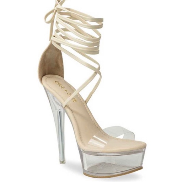 Nude Strap up Heel - Picture 1 of 1
